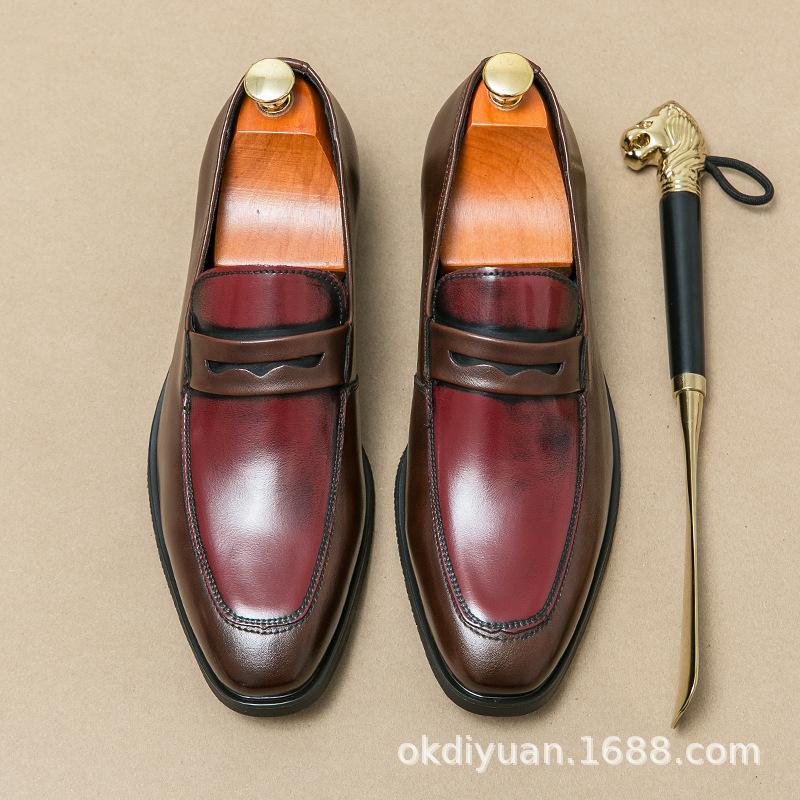 

Весна и осень 2025 Ретро Повседневные Маленькие Кожаные Туфли Остроносые Стилиста Британские Большого Размера Деловые Платья Кожаные Туфли 48