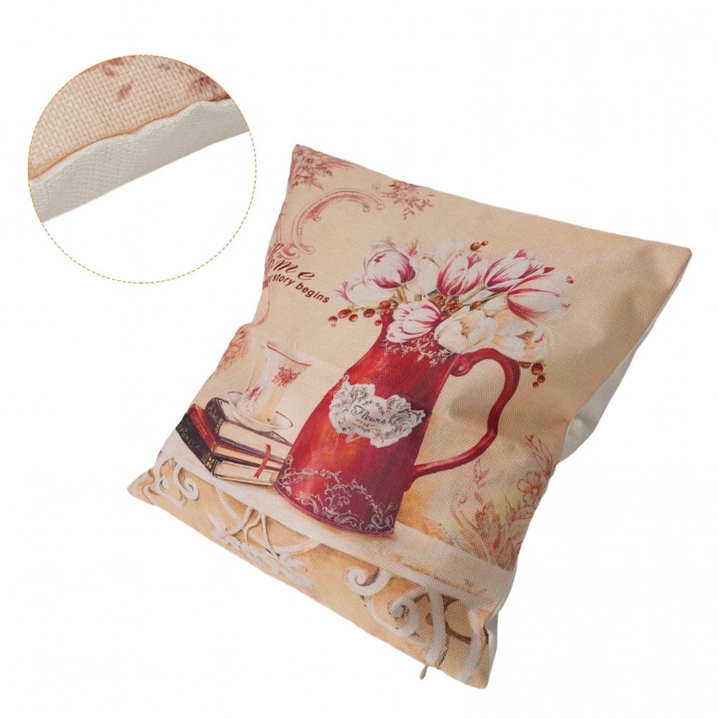 Stylish Home Decors Nordic Flowers Sofa Pillow Case Cotton Linen Cover