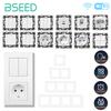 BSEED WIFI Click Switch Module Smart Light Switch Parts White Plastic Frame DIY Combination Wall Sockets USB Charge Key E-Series