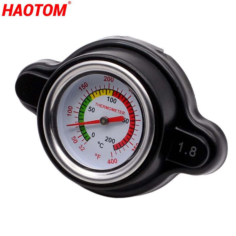Universal High Pressure Radiator Cap Temperature Gauge, 1.8 Bar Radiator Cap 25.6Psi For Honda,Kawasaki,Suzuki,Yamaha,KTM