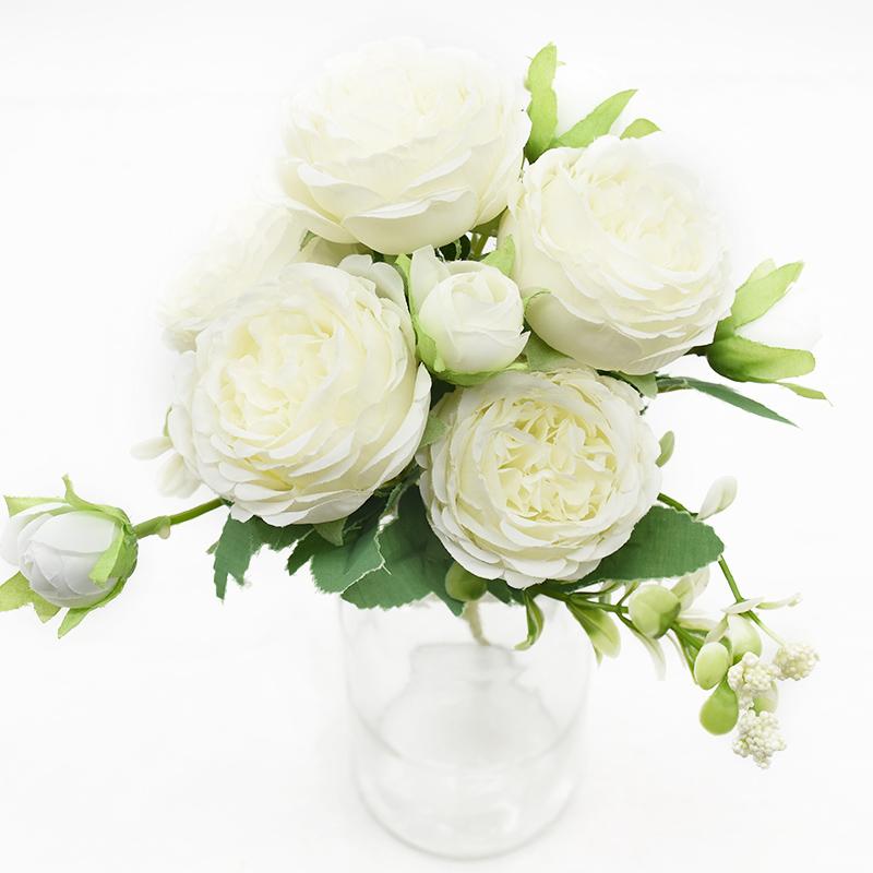 Artificial Flower Peony Bouquet Home Room Decoration Wedding Diy Festival Indoor Furnishings Scrapbooking Bonsai Gifts Accessori