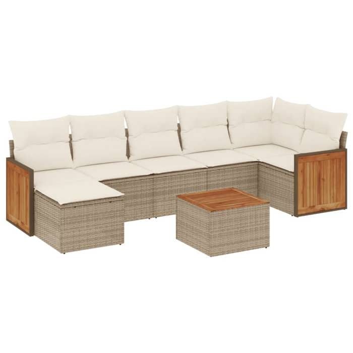Salon de jardin - vidaXL - 8 pcs - Résine tressée - Coussins amovibles - Conception modulaire