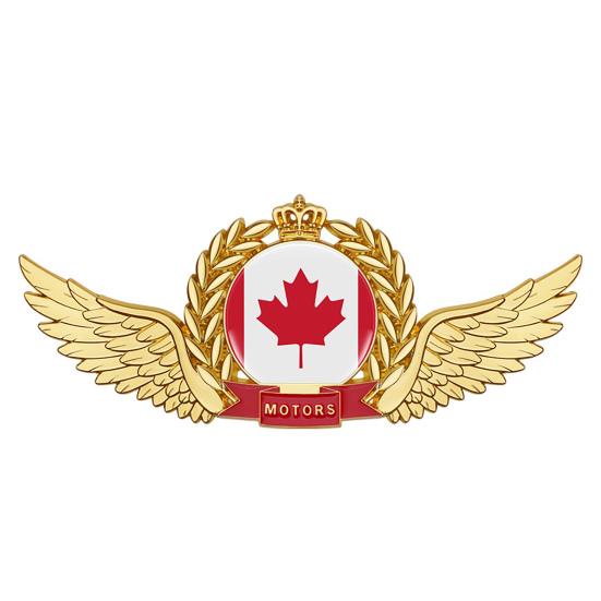 Delikat bil 3D dekorativ vattentät klistermärke Anti-rost Wing Crown National Flag 3D Emblem för bil