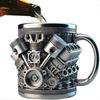 Creative 3D V8 Car Engine Stainless Steel Mug - 16oz Coffee Mug Home Office Personalized Gift for Car Lovers