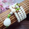S479 Women's White Jade Bodhi Root Buddha Bead Bracelet, Rosary Bead Bodhi Original Seed Bracelet, Yiwu Jewelry