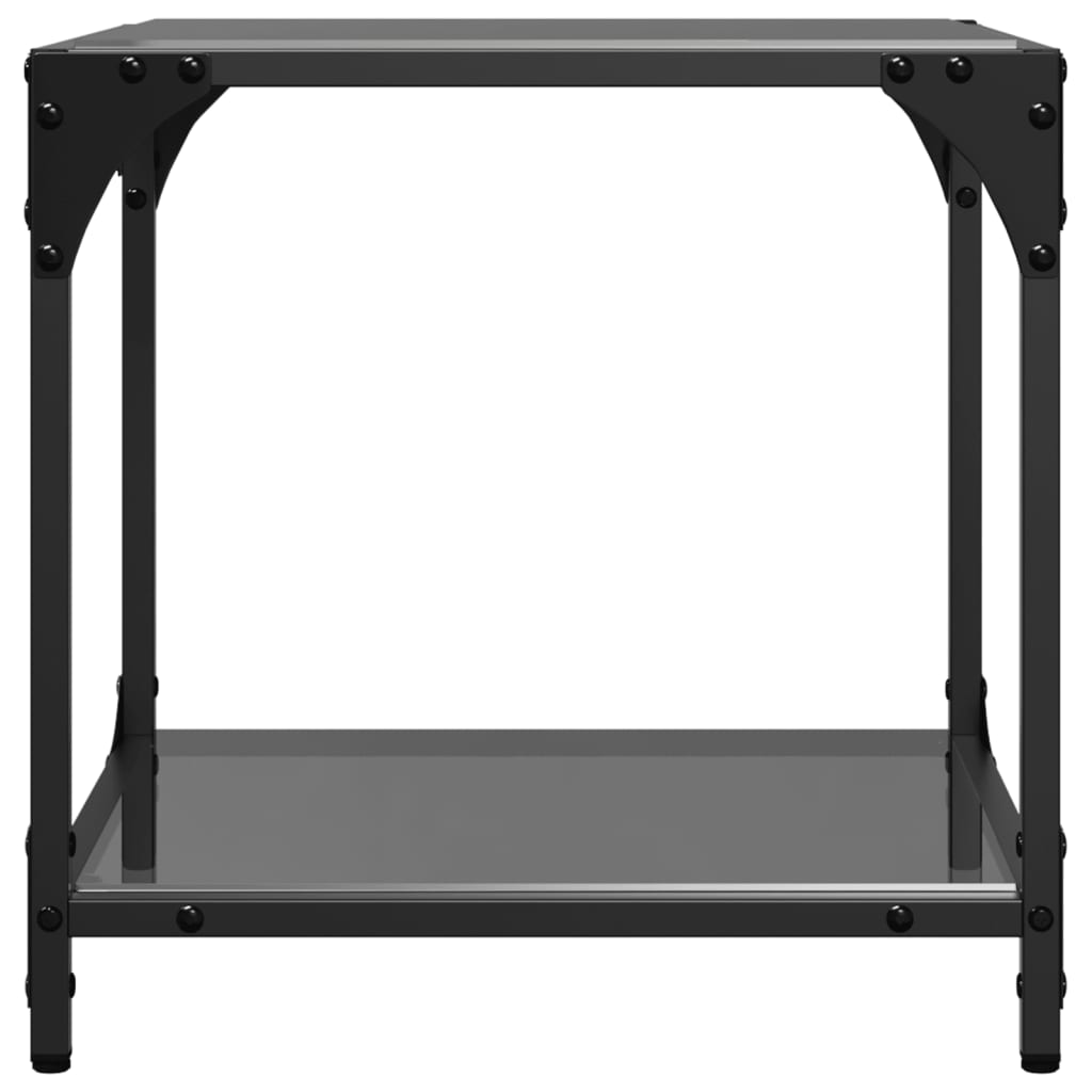 Vidaxl Coffee Tables with Black Glass Top, 2 Pcs, 40X40X40 Cm
