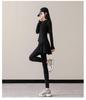 Women's Small Yoga & Fitness Set: Half-Zip Long Sleeve Top, Skirt, and Pants for Spring & Autumn