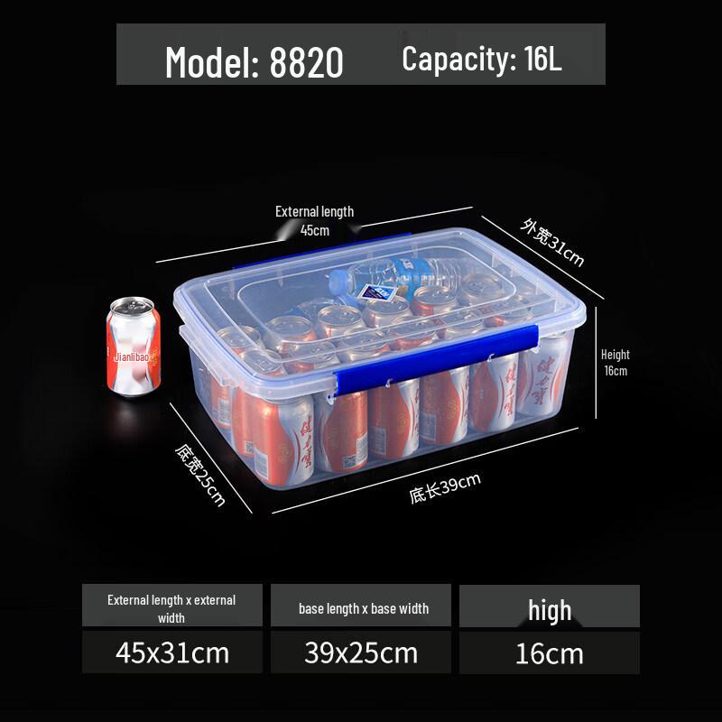 ZISIZ Large Rectangular Plastic Food Storage Container