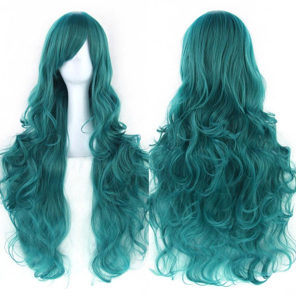 Heat Resistance Long Curly Hair 80cm Women Wave Hairpiece Universal Anime Cosplay Wigs  Halloween