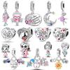 925 Sterling SilverCharms Girl Couple Valentine's Day Beads Pendant Fit 925 Silver Bracelet DIY Woman Jewelry Gift for Friend
