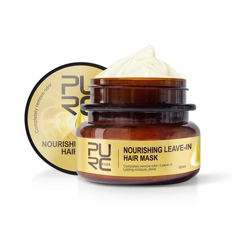 PURC Masque capillaire nourrissant sans rinçage Élimine complètement les odeurs Traitement capillaire brillant et hydratant durable