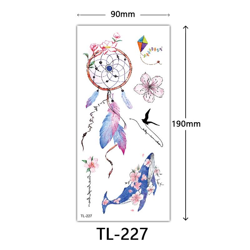 Flower Tattoo Stickers, Color Sketch Tattoo Stickers, English Letters, Wedding Photography Tattoo