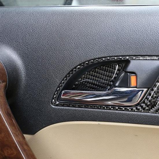 4X Door Inner Handle Panel Trim Cover Carbon Fiber For Honda CR-V CRV 2007-2011