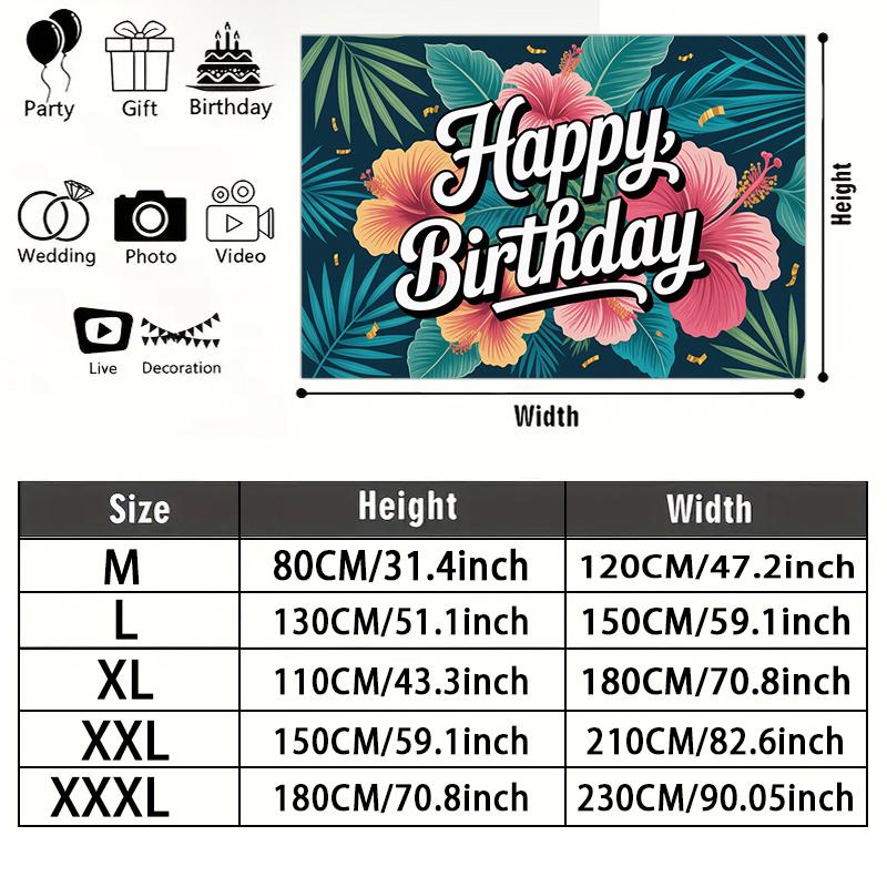 1pc Floral Party Backdrop - Photo Booth Props