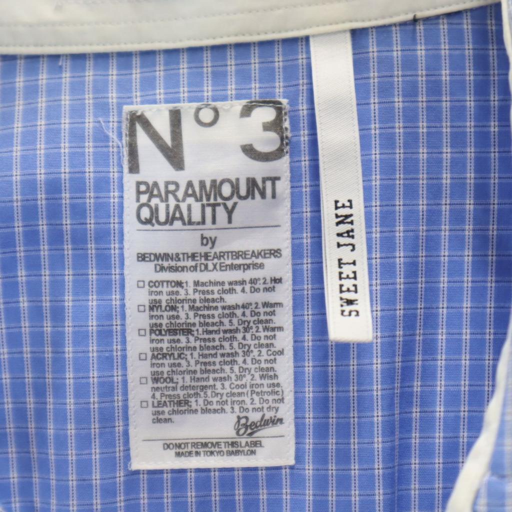 BEDWIN & THE HEARTBREAKERS Made In Japan Check Pattern Long Sleeve Western Shirt Men's Used