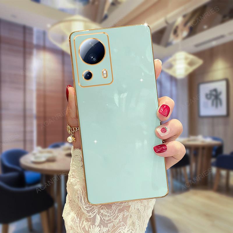 Xiaomi13 13lite Luxury Plating Ring Holder Stand Case For Xiaomi Mi 13 Lite Pro Ultra 5g Soft Silicone Back Cover On Xiomi Mi13