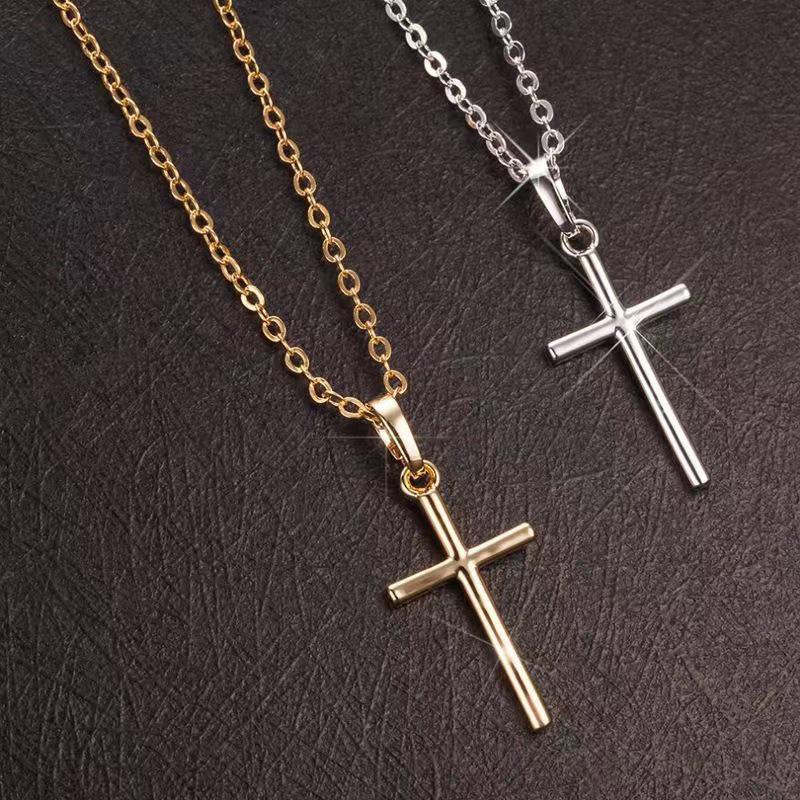 European & American Zirconia Cross Pendant Hip Hop Punk Necklace
