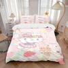 3pcs Happy Birthday Hello Kitty Bedding Set - 1 Soft Quilt Cover + 2 Pillowcases, Machine Washable - Suitable for All Seasons, Perfect Gift