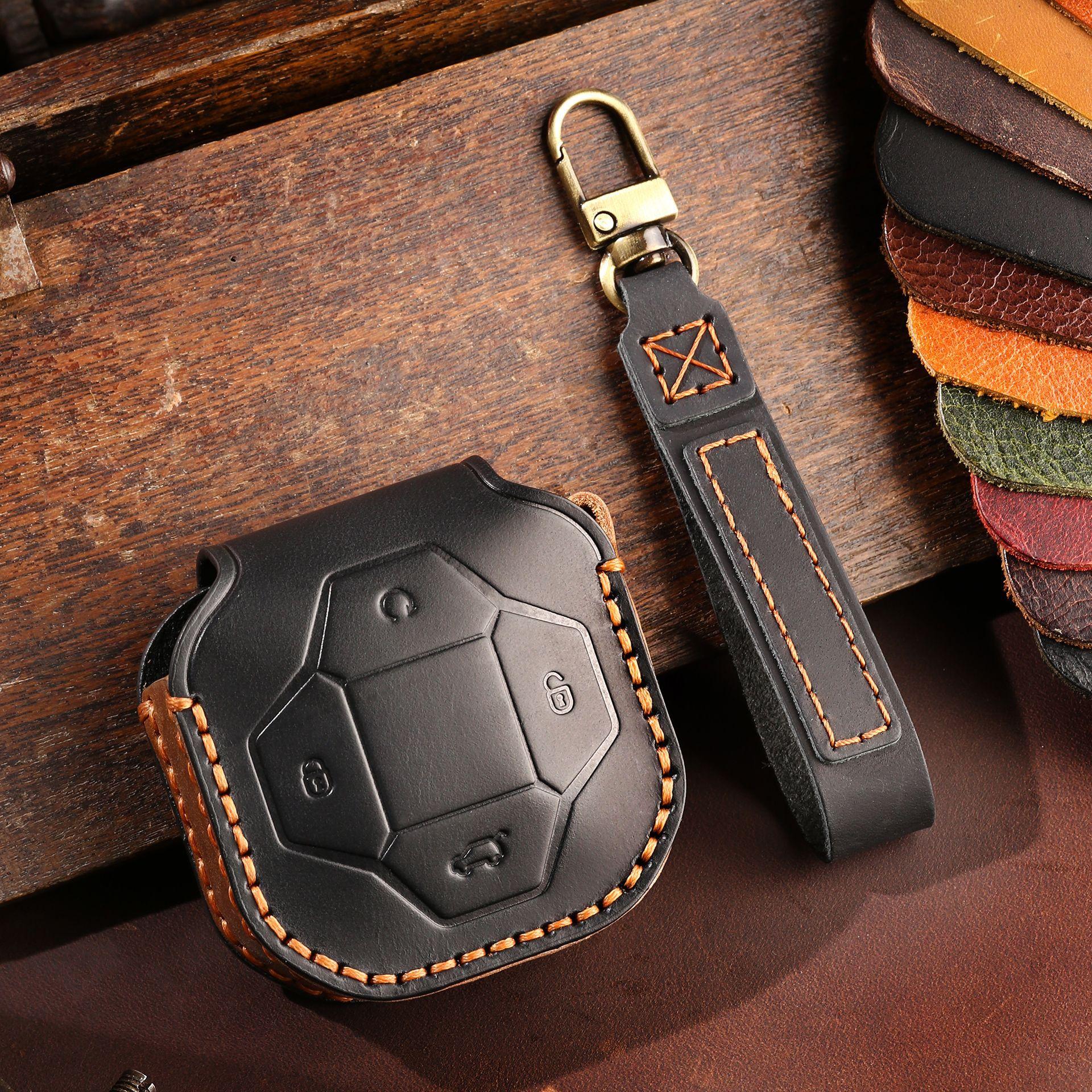 

Suitable for Chery Jietu Traveler 2023 new leather handmade key case high-end leather case чёрный