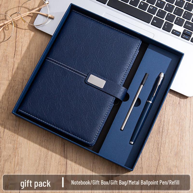 High-End A5 Business Notebook Gift Set: Customizable Logo, Thick Notepad for Meetings and Learning