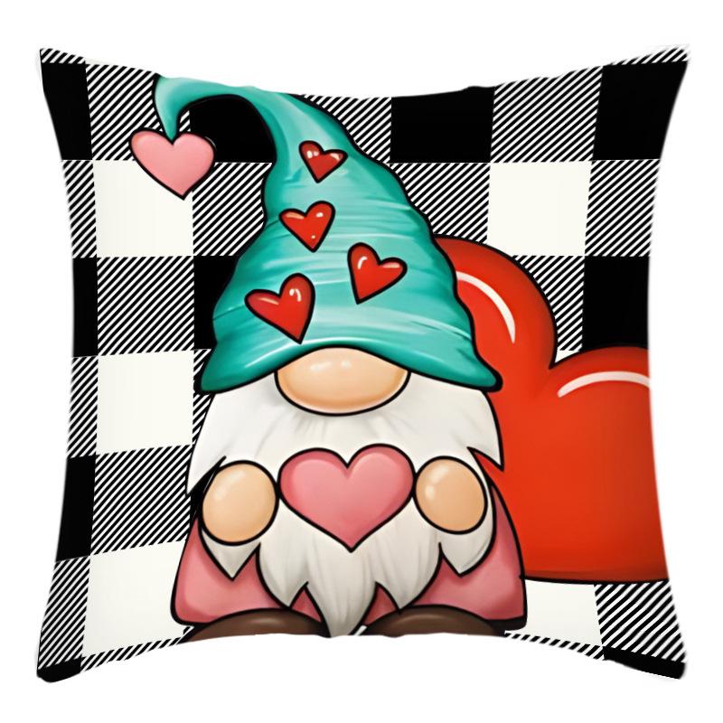 Linen Digital Printing Valentine's Day Cushion Cover Nordic Festival Home Sofa Office Cushion Love Cushion Cover
