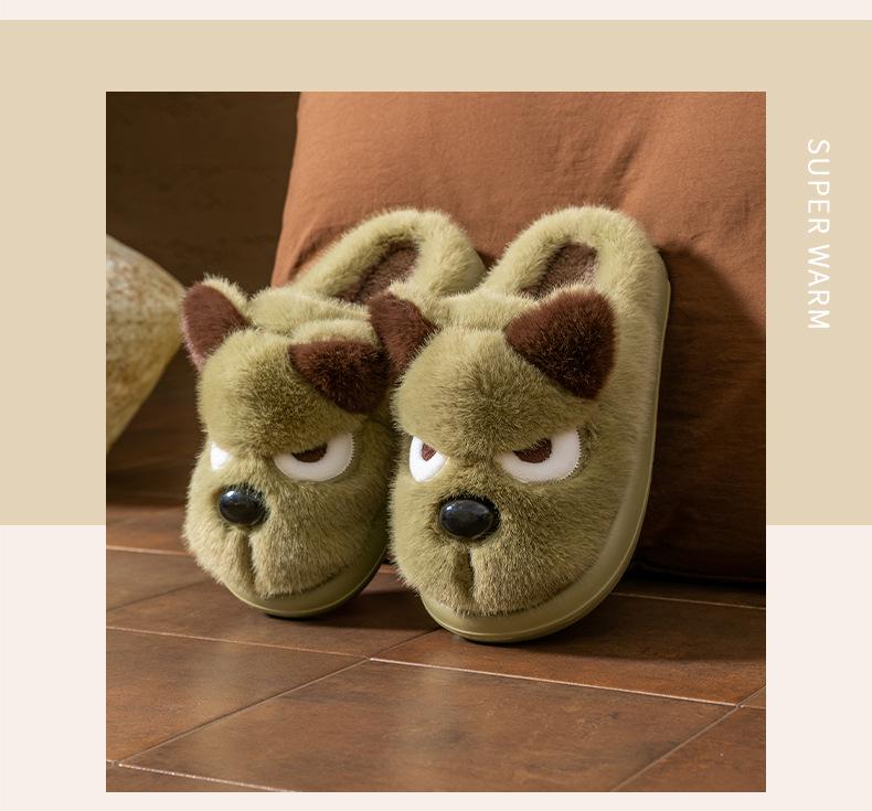 Kids' Cartoon Cotton Slippers - Warm Fleece Lining, Thick Sole, for Boys, Autumn/Winter