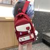 Women Contrast Color Large Capacity Schoolbag Letter Print Backpack for Middle School Students