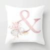 45x45cm Pink Rose 26 Letters Pillowcase Wedding Party Decoration Sofa Car Creative Ornament Couple Home  Cushion Cover