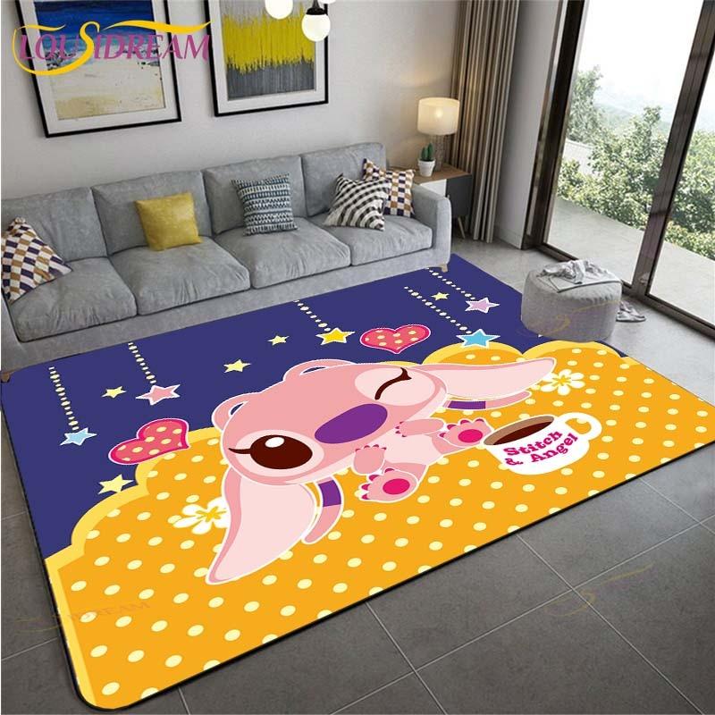 New Cartoon Stitch Carpets Kids Crawling Carpets Living Room Tea Table Mats Bedroom Rug Washable Floor Mats Household Area Mat