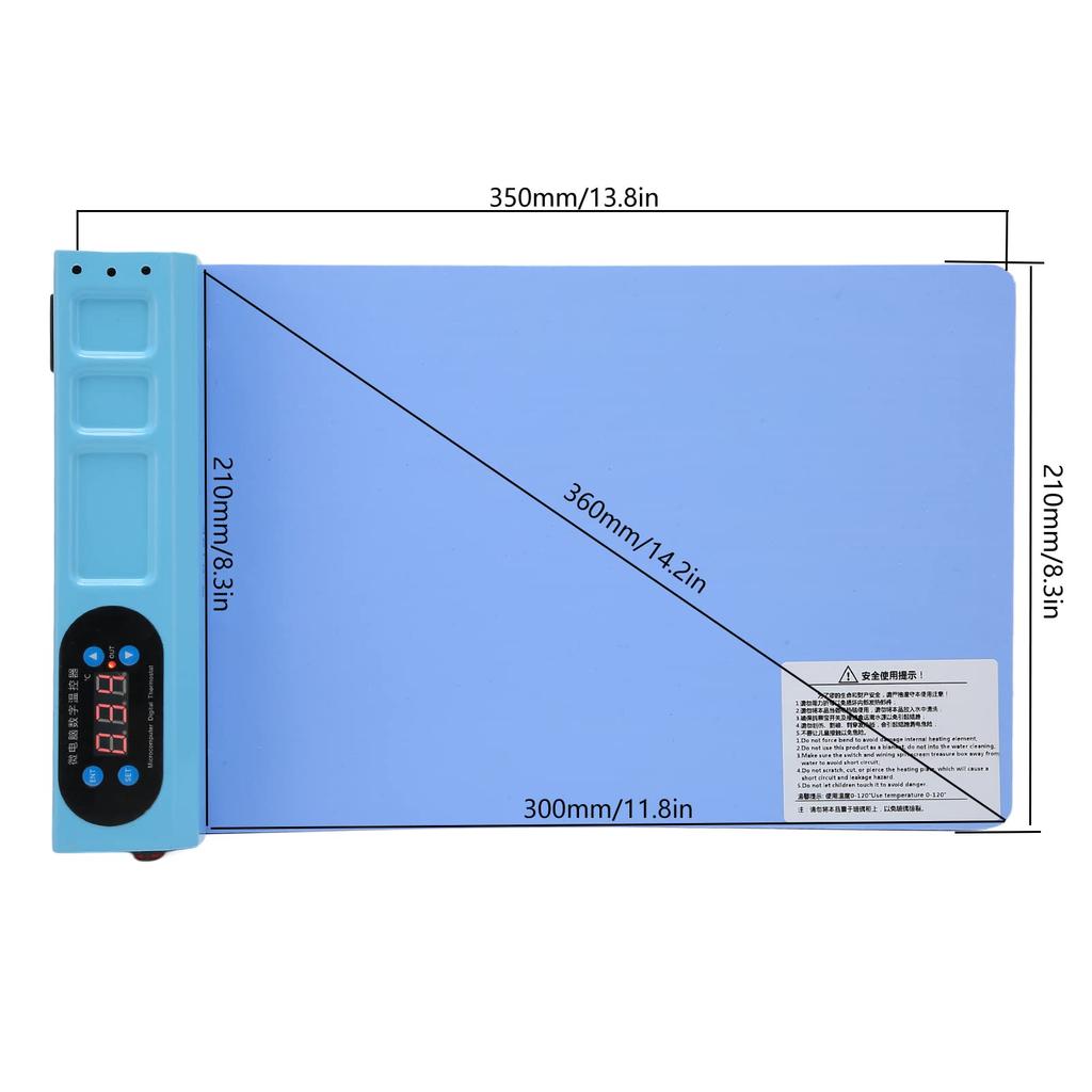 Oddělovač LCD obrazovek Vyhřívání 350W Rychle vyhřívací deska 300 x 210 Vhodný pro opravy LCD a smartphonů Podložka, mm, Obrazovky, Tablety, - (#1)