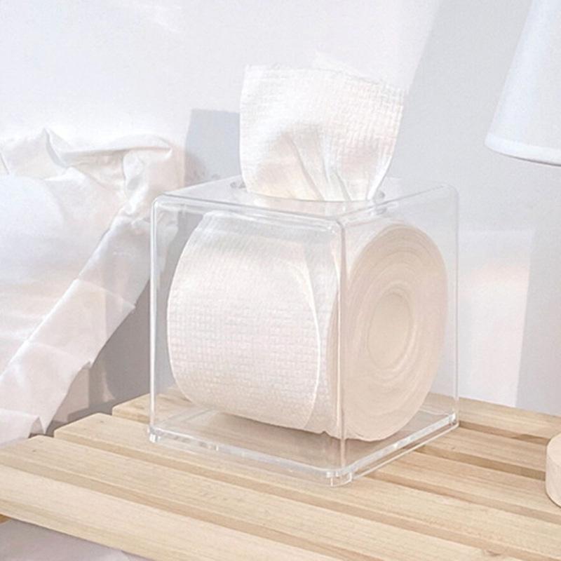 Acrylic Tissue & Towel Storage Box - Creative, Transparent Pull-out Design for Living Room
