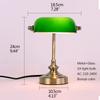 Retro G9 Mini Green Glass Lampshade Table Lamp Classic Banker Bedside Office Library Room Living Room Restaurant Cafe Desk Light