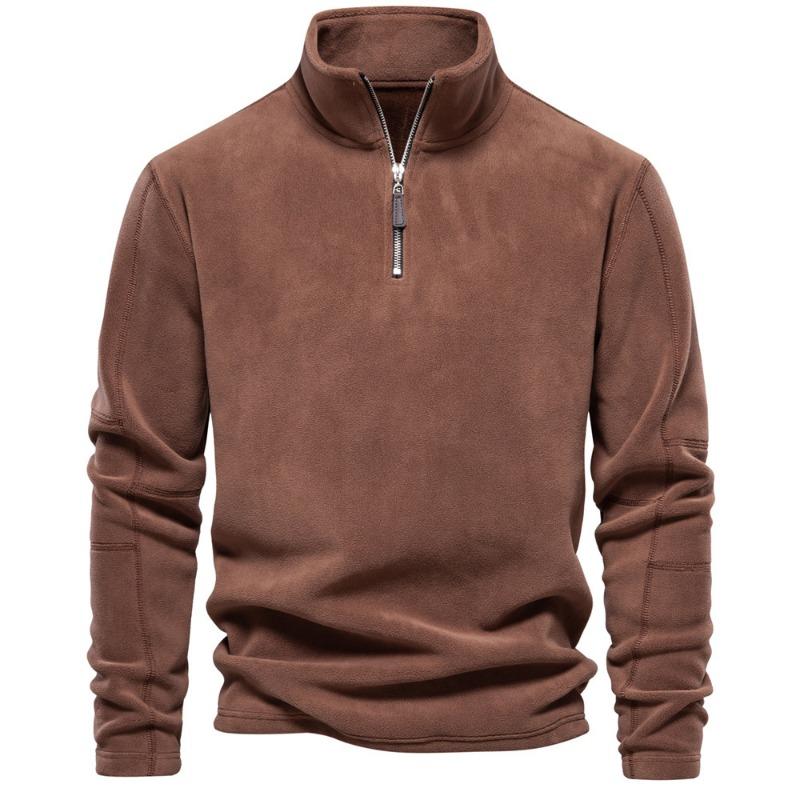 Men's Spring and Autumn New Vertical Collar Half-Zipper Long-Sleeved Sweatshirt Leading Cross-Border Trend All-Match Men's Fleece Top