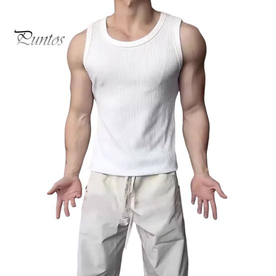 

Мужской жилет с круглым вырезом без рукавов, облегающий топ, однотонный 3D-крой, дышащий спортивный дорожный жилет M белый