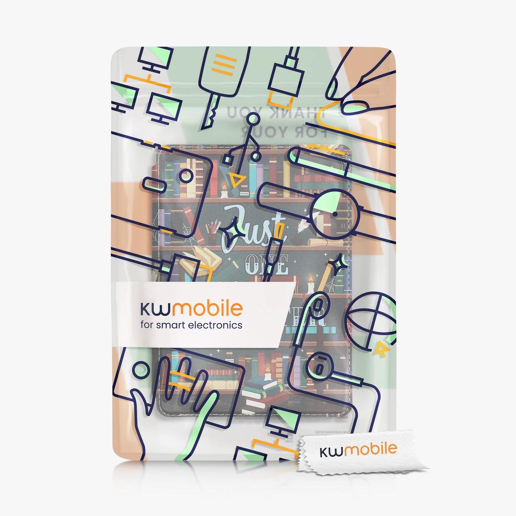 Kwmobile Case for Amazon Kindle Paperwhite Generation 2021 Shockproof PU Leather Folio Cover for One More Design 11. - E-Readers, "Just Chapter"