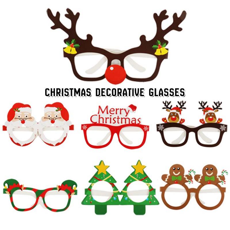 9PCS Christmas Party Glasses Funny Paper Eyeglasses for Women Men Photography Decoration Gatherings Performances