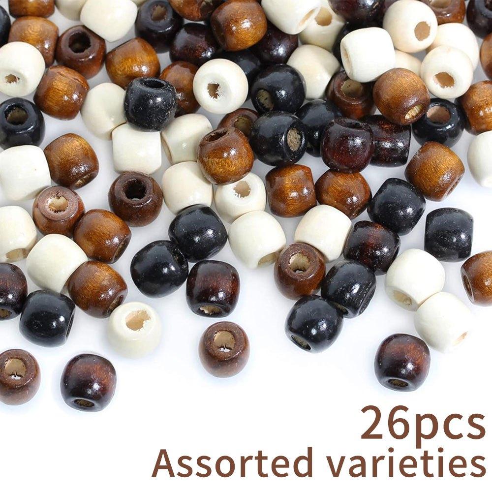 13/26/39 peças material de madeira retro contas de madeira artesanato contas espaçamento contas faça você mesmo pulseira colar brincos chaveiro corrente de pé corrente de telefone