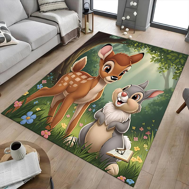 1pc Bambi Thumper Adventure Carpet for Playroom Bedroom Living Room Sofa Home Decor,kids Game Area Rug Non-slip Floor Mat Y72938