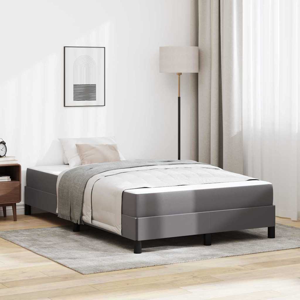 Bed Frame with Mattress Gray 120 x 190 cm Fabric