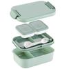Double-Layer Leakproof Microwave-Safe Lunch Box Students Office Workers With 4-Compartment Design PP Material