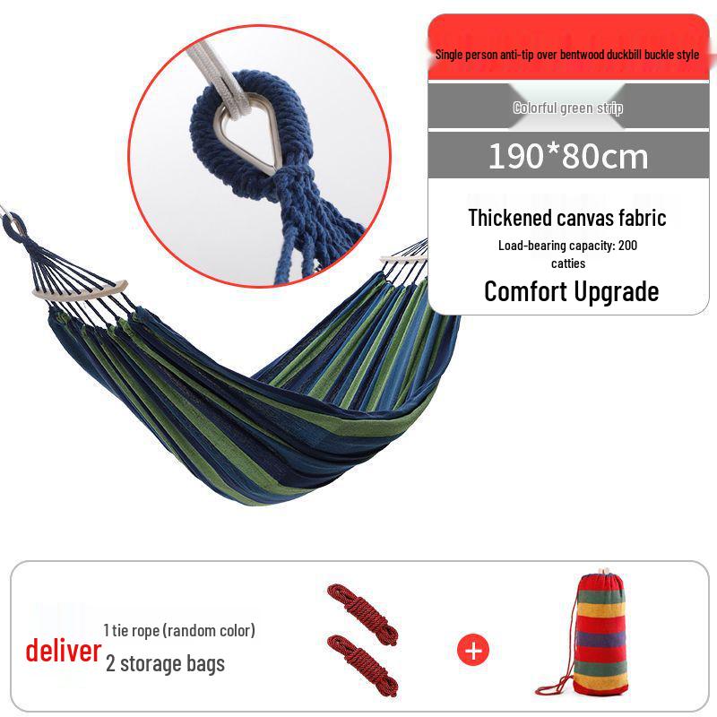 Thickened Anti-Rollover Hammock Swing Chair for Outdoor/Indoor Use - Single/Double, Child/Adult