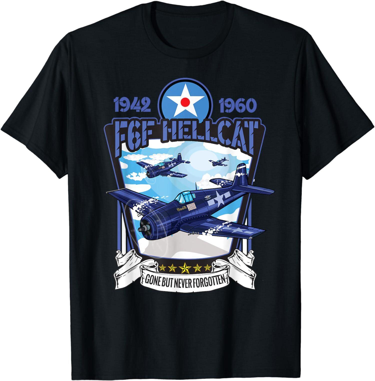 NEW LIMITED World War 2 F6F Hellcat Fighter Airplane Designs Tee T-Shirt S