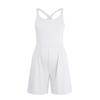 Women's Fashionable Color Sleeveless Cross Back Casual Sports Short Jumpsuit Vacation Resort Outfits