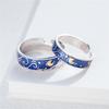 2Pcs/set Romantic Couple Rings For Women Men Punk Heart ECG Black White Forever Love Promise Wedding Ring Valentine'S Day Gift
