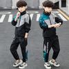 Teenage Boys Clothing Set Autumn Children Patchwork Sportswear Suits Fashion Big Boy Zipper Birthday Outfit Costumes Kids