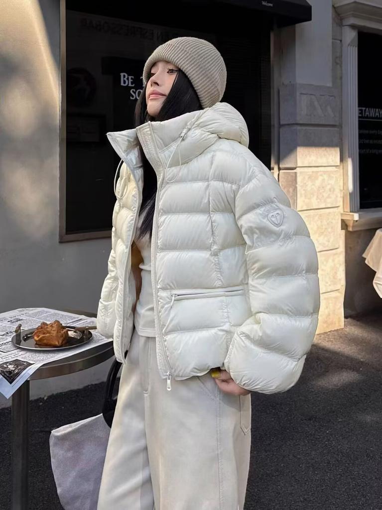 White duck down stand-up collar, light down jacket, small winter new ribs, thickened warm short jacket