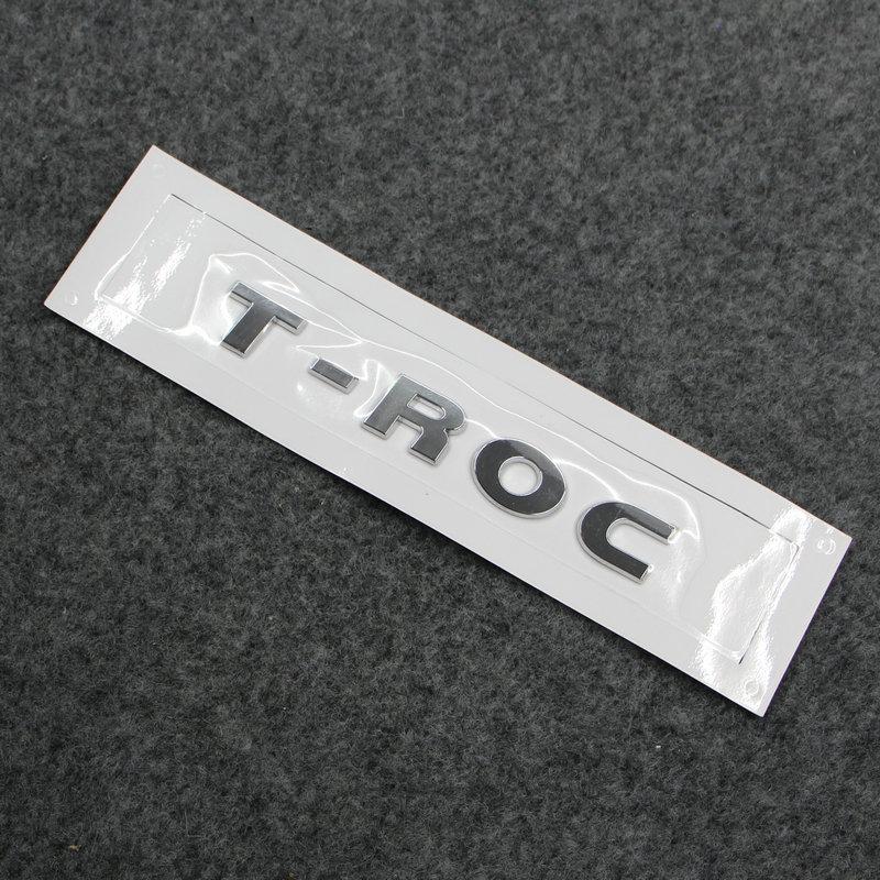 Appily per T-ROC TROC Etichetta per bagaglio Marchio posteriore T-roc logo Plastica ABS Argento