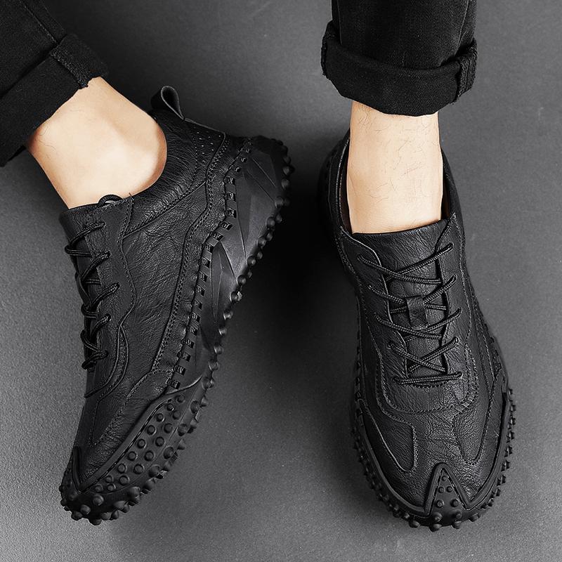 Fashion Leather Fashion Walking Shoes Breathable Men All-match Mens Sneakers Lace-Up Luxury Brand Men Casual Shoes Male Outdoor Footwear