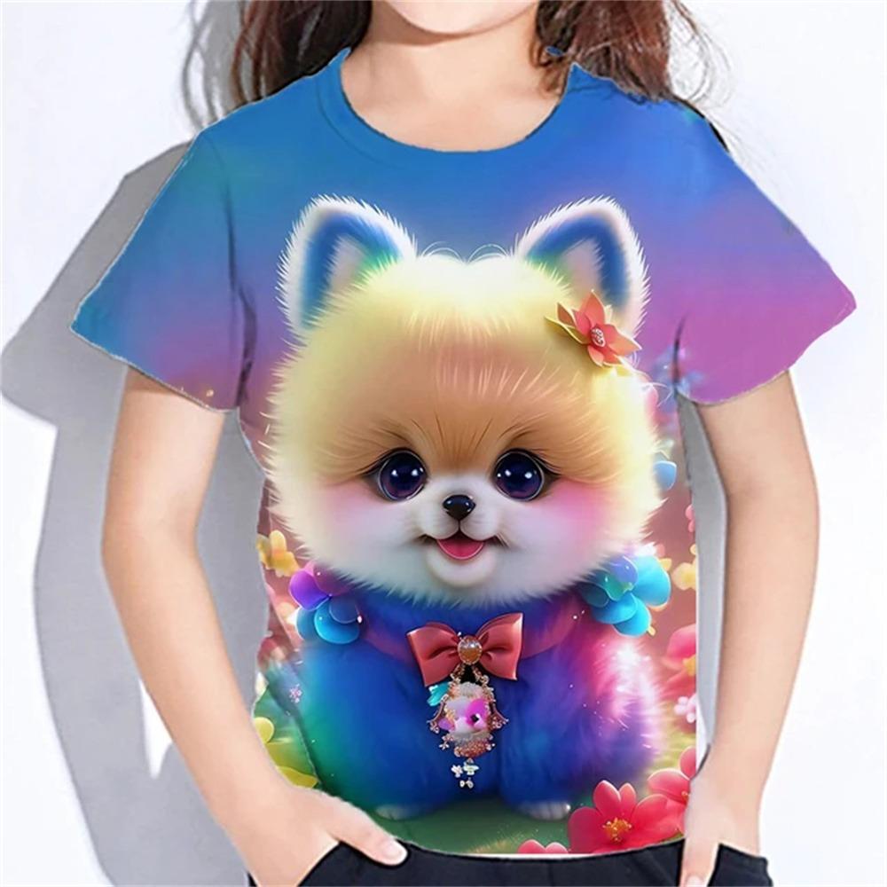 Animals 3d Print T Shirts Summer New Casual Baby T-Shirts Cute Cartoon Fashion Girl Clothes Short Sleeve Tees Girls Top