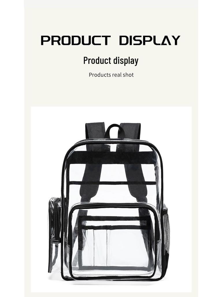 Large Capacity Waterproof Transparent PVC Backpack for Students and Travelers